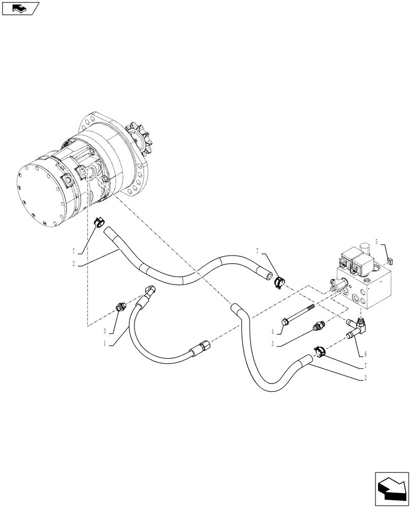 Схема запчастей Case SR250 - (35.353.AE[01]) - BRAKE PLUMBING (SR130 - SV300) (35) - HYDRAULIC SYSTEMS