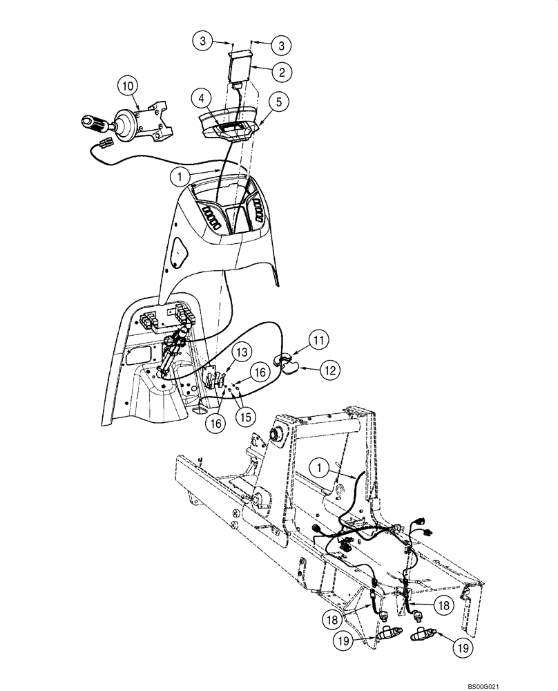 Схема запчастей Case 590SM - (04-09) - ELECTRICAL - TRANSMISSION, POWERSHIFT (04) - ELECTRICAL SYSTEMS