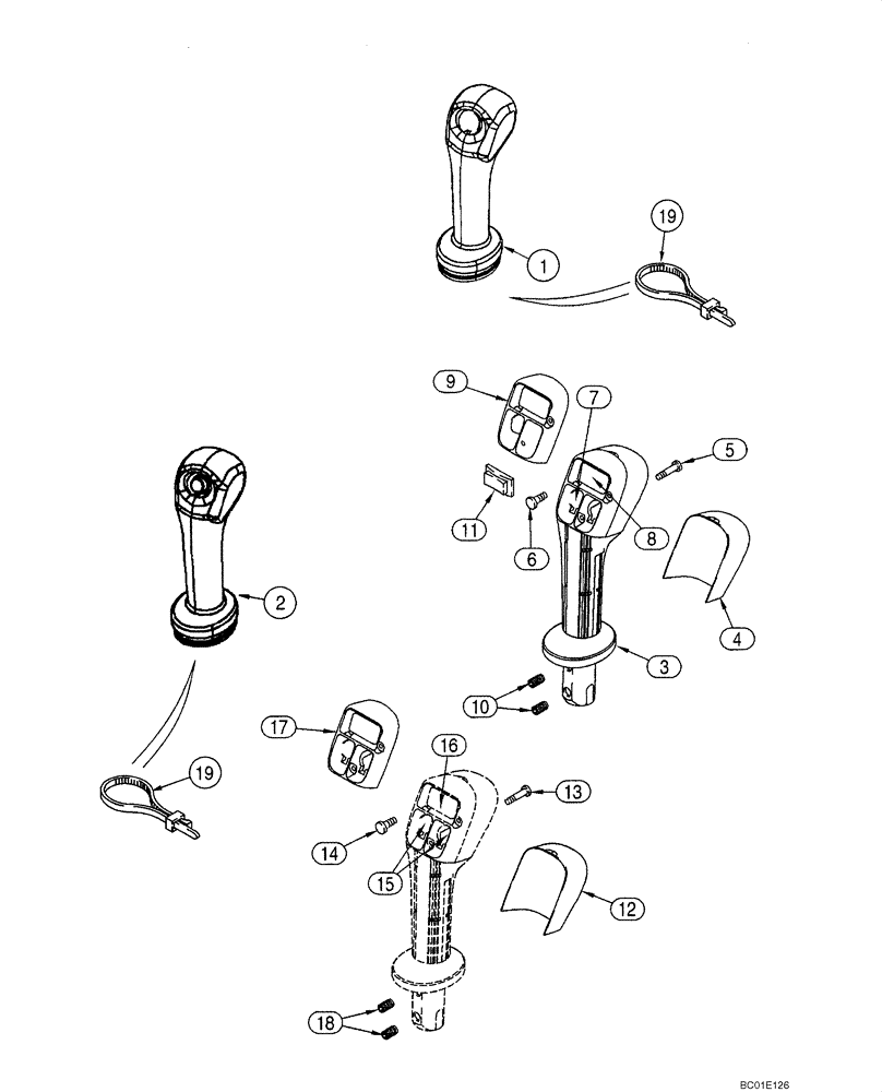 Схема запчастей Case 40XT - (04-23) - CONTROLS, RIGHT HAND - HANDLE (04) - ELECTRICAL SYSTEMS