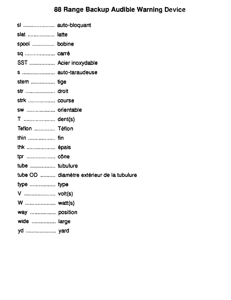 Схема запчастей Case 788 - (1-09) - EXPLANATION OF DIMENSION ABBREVIATIONS (FRENCH) 