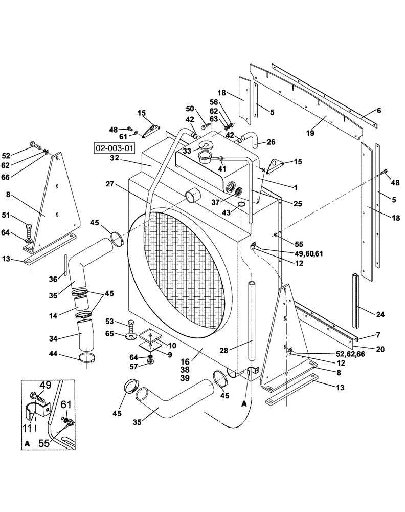 Схема запчастей Case SV212 - (02-002-00[01]) - WATER CIRCUIT - ENGINE (02) - ENGINE