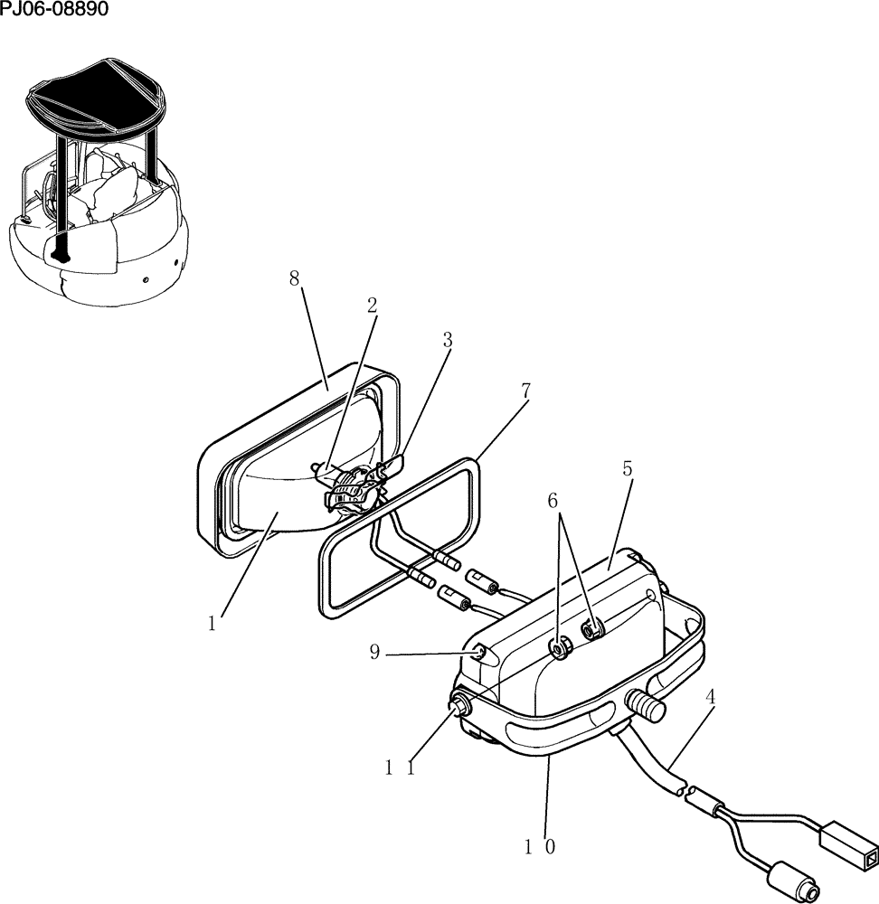 Схема запчастей Case CX50B - (215-01[1]) - LIGHT ASSY (55) - ELECTRICAL SYSTEMS