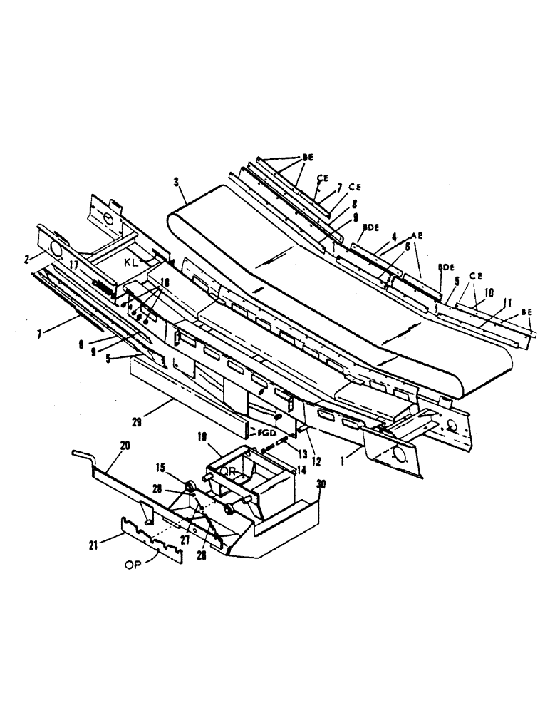 Схема запчастей Case 1000 - (54) - HIGH-CAPACITY CONVEYOR, MOUNTING BRACKETS 