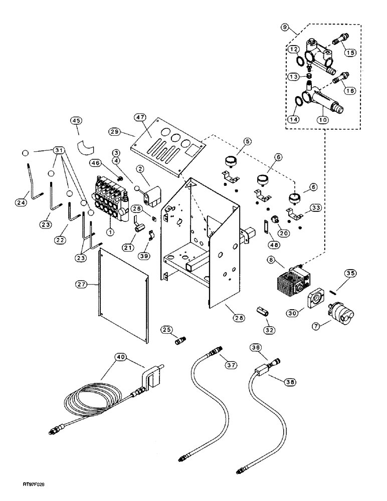 Схема запчастей Case 300CM - (9-16) - CONTROL CONSOLE - 300CM 