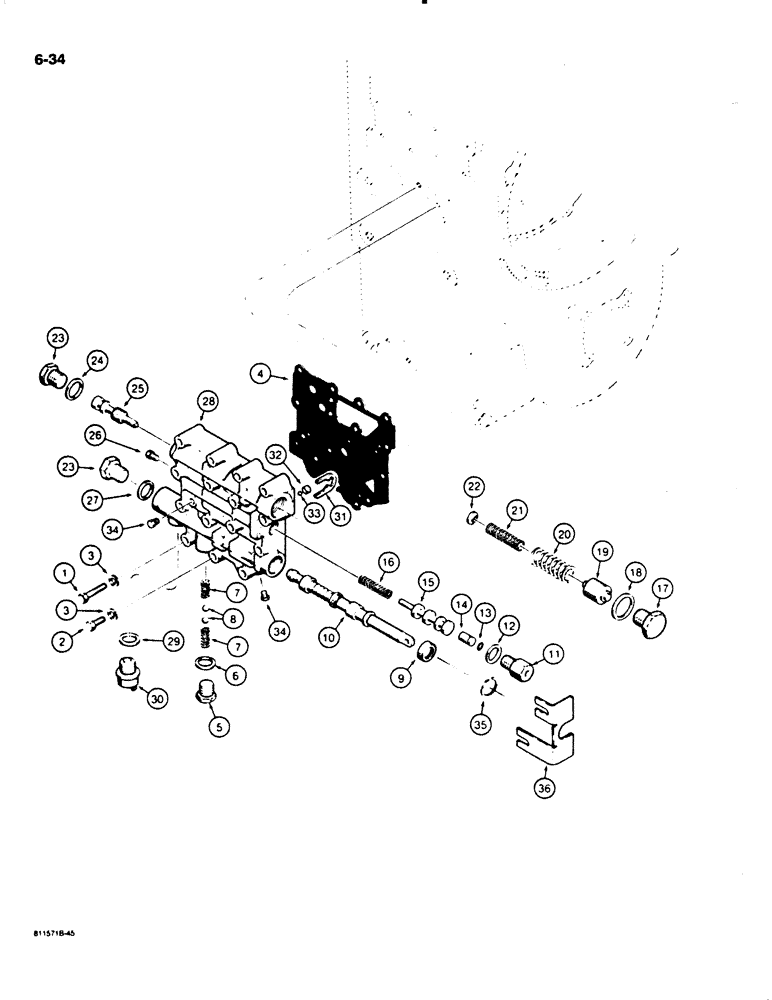 Схема запчастей Case W20C - (6-34) - TRANSMISSION, TRANSMISSION CONTROL VALVE (06) - POWER TRAIN