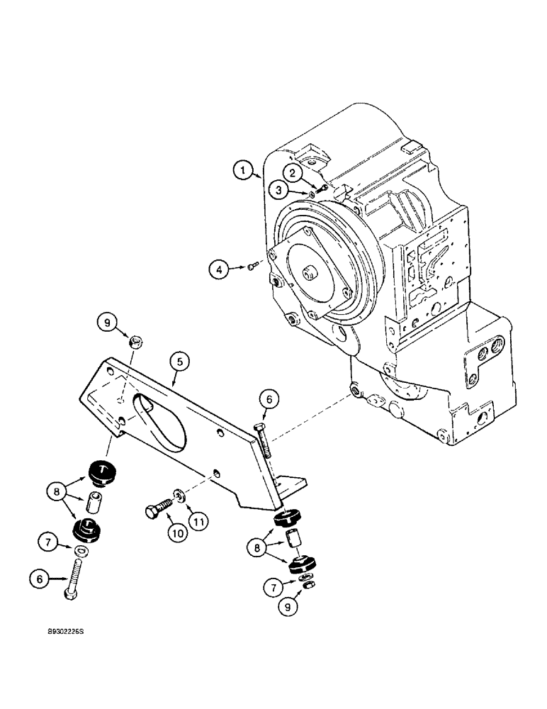 Схема запчастей Case 721B - (6-04) - TRANSMISSION MOUNTING (06) - POWER TRAIN