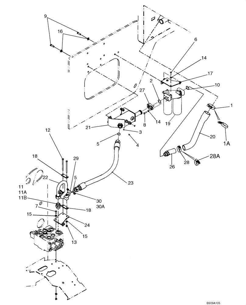 Схема запчастей Case 821E - (08-05) - HYDRAULICS - RESERVOIR RETURN (08) - HYDRAULICS