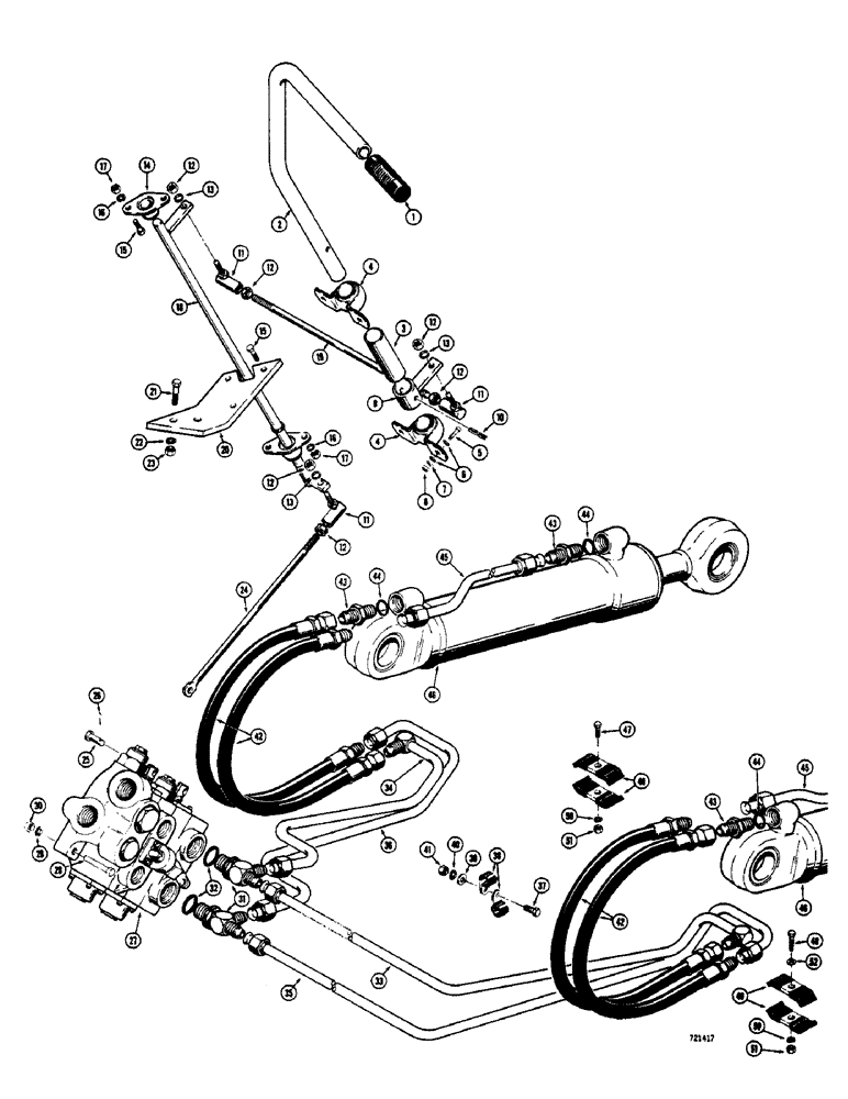 Схема запчастей Case 600 - (206) - DECKING BLADE CONTROLS AND HYDRAULICS (07) - HYDRAULIC SYSTEM