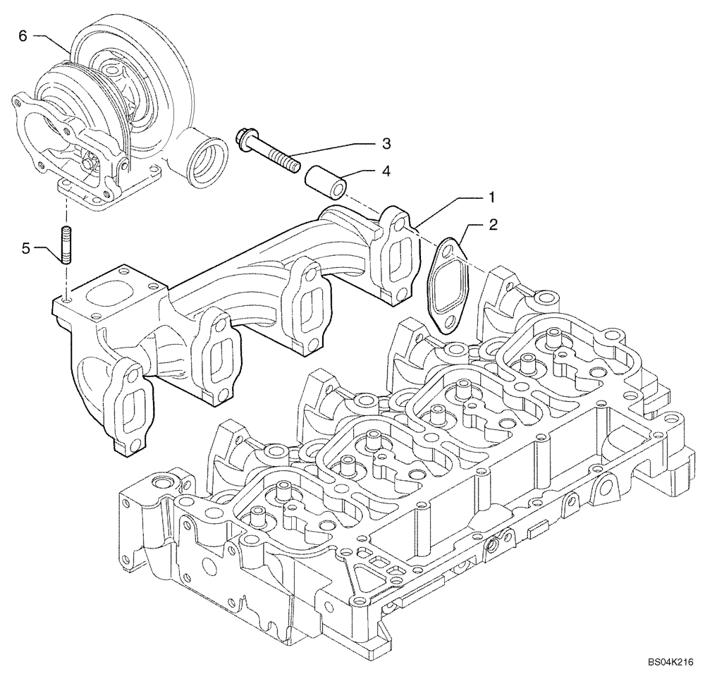 Схема запчастей Case 450CT - (02-26) - MANIFOLD - EXHAUST (02) - ENGINE