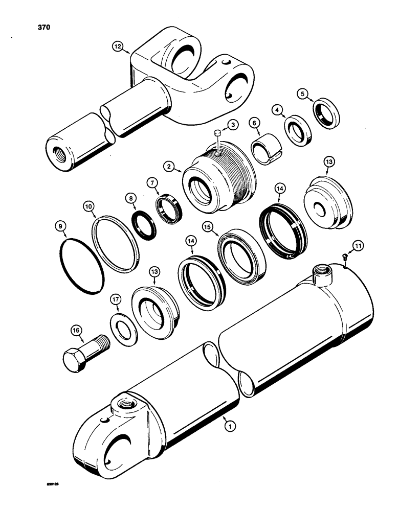 Схема запчастей Case W24C - (370) - G101430 AND G101431 LOADER LIFT CYLINDERS (08) - HYDRAULICS