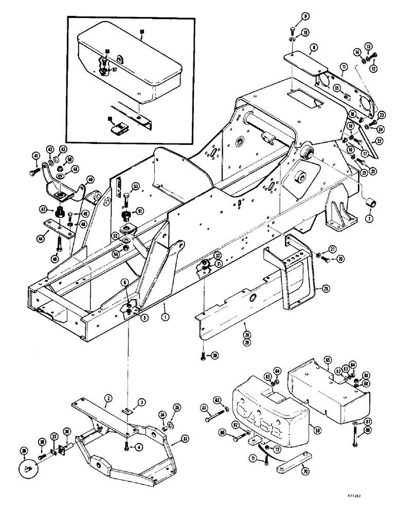 Схема запчастей Case W8C - (138) - CHASSIS, ENGINE MOUNTS AND RELATED PARTS (09) - CHASSIS