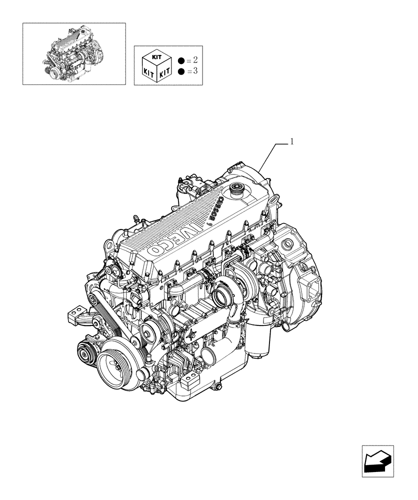 Схема запчастей Case F2CE9684C E001 - (0.02.1[01]) - ENGINE ASSY (504160465) 