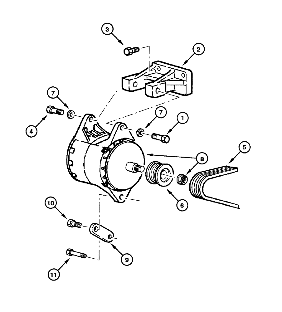 Схема запчастей Case 845 - (04.03[00]) - ALTERNATOR 70A - ASSEMBLY (04) - ELECTRICAL SYSTEMS