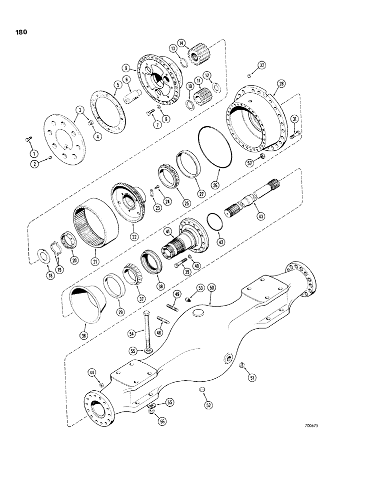 Схема запчастей Case W26B - (180) - L40081 AND L50578 REAR AXLE PLANETARIES (06) - POWER TRAIN