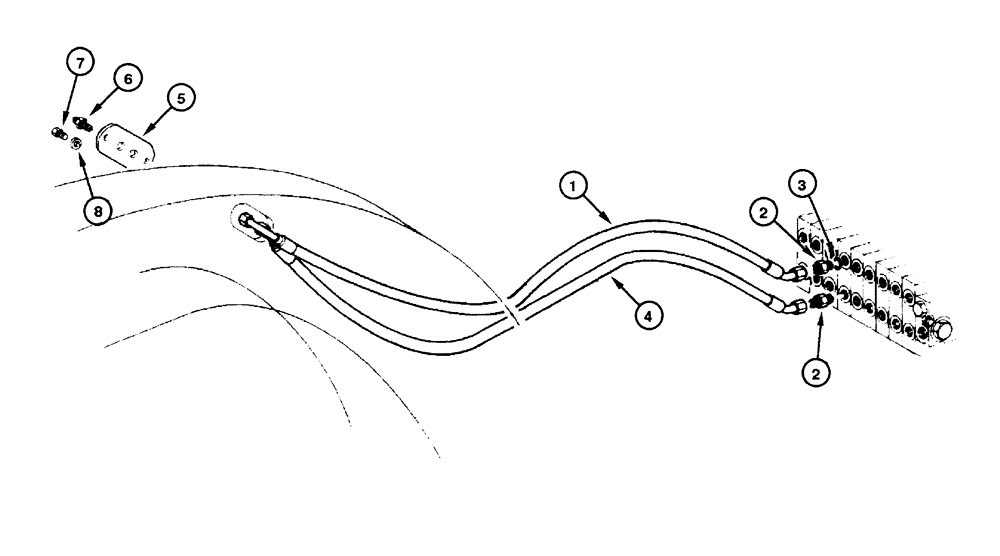 Схема запчастей Case 885 - (08.14[00]) - BLADE HYDRAULIC CIRCUIT - TILT (08) - HYDRAULICS