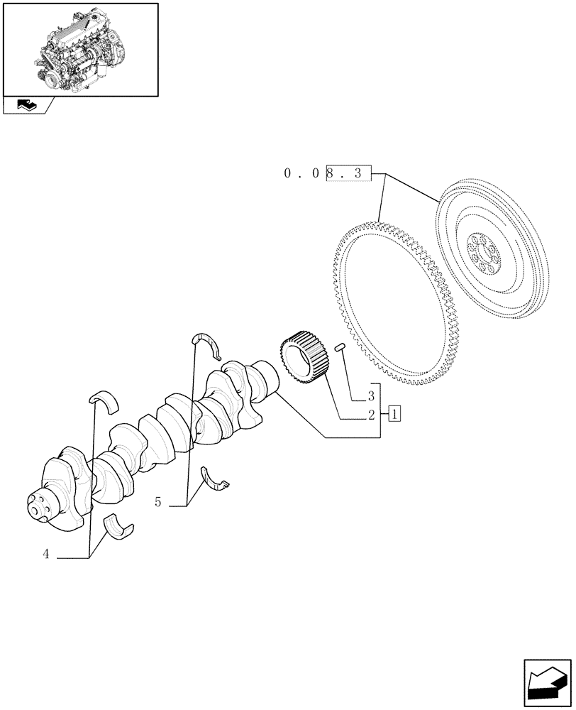 Схема запчастей Case F2CE9684H E003 - (0.08.0) - CRANKSHAFT & RELATED PARTS (504128792) 