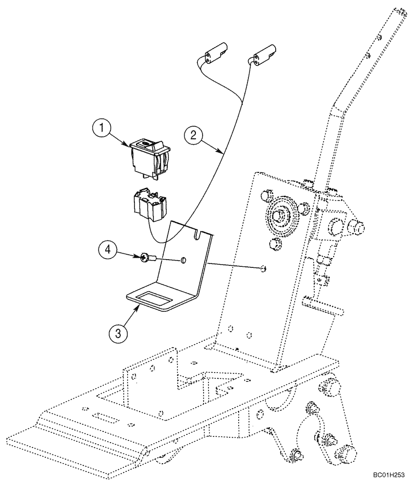 Схема запчастей Case 90XT - (04-11) - SWITCH MOUNTING - LOCK, LOADER CONTROL (EUROPE) (04) - ELECTRICAL SYSTEMS