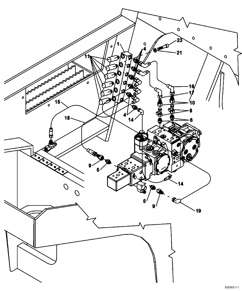 Схема запчастей Case SV216 - (35.700.04[04]) - LINES, HYDRAULIC DIAGNOSTIC (P.I.N. DDD001216 AND AFTER) (GROUP 392) (ND142136) (35) - HYDRAULIC SYSTEMS