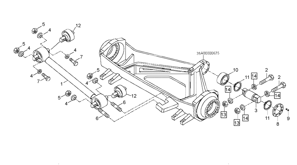 Схема запчастей Case 335B - (38A01000675[001]) - TIE ROD, FRONT SUSPENSION (87601237) (09) - Implement / Hydraulics / Frame / Brakes