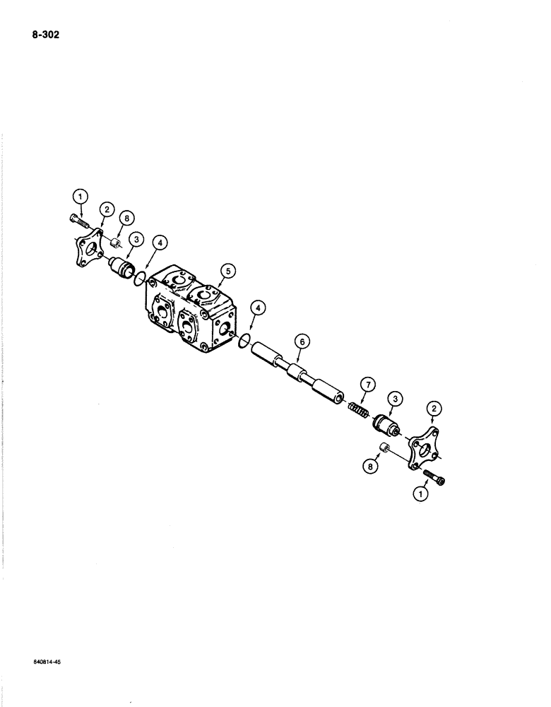 Схема запчастей Case 1187B - (8-302) - DIVERTER VALVE, USED WITH ROTARY CUTTER (08) - HYDRAULICS