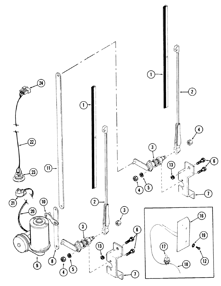 Схема запчастей Case 50 - (4-098) - WINDSHIELD WIPER AND DOME LAMP (04) - ELECTRICAL SYSTEMS