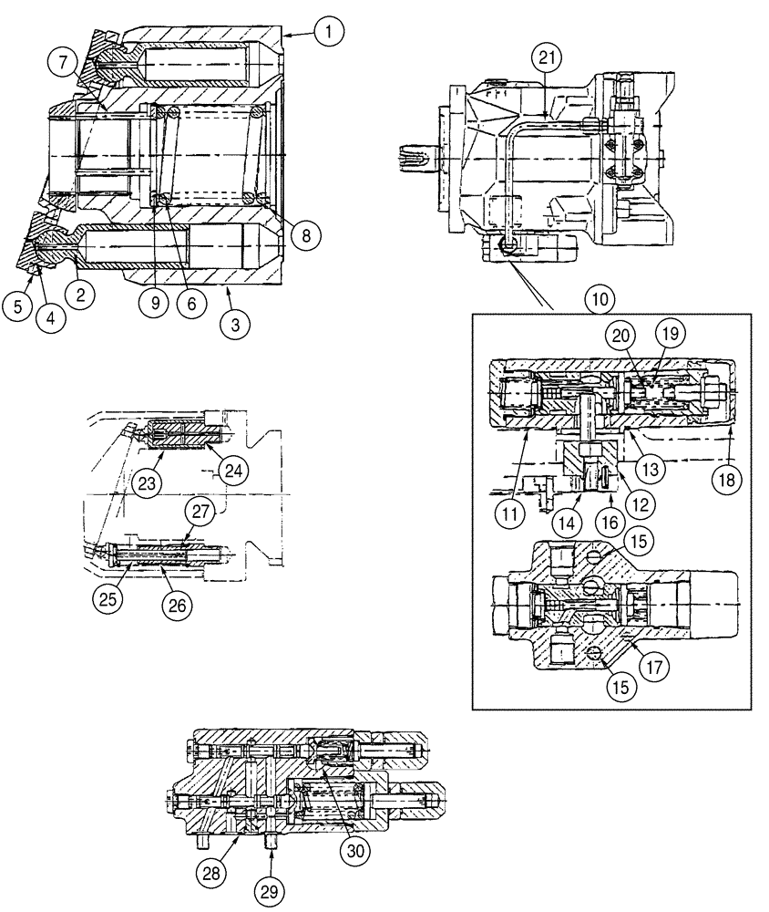 Схема запчастей Case 521D - (08-14) - PUMP ASSY (08) - HYDRAULICS