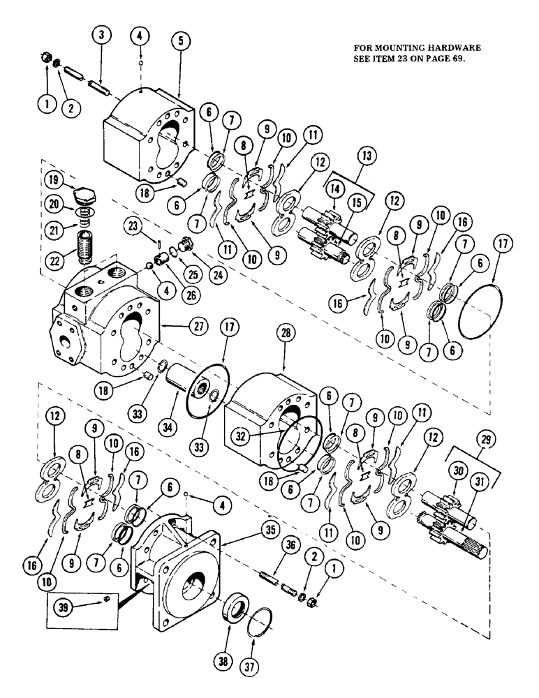 Схема запчастей Case 40 - (238) - TRACK DRIVE MOTOR, (DUAL SPEED) (35) - HYDRAULIC SYSTEMS