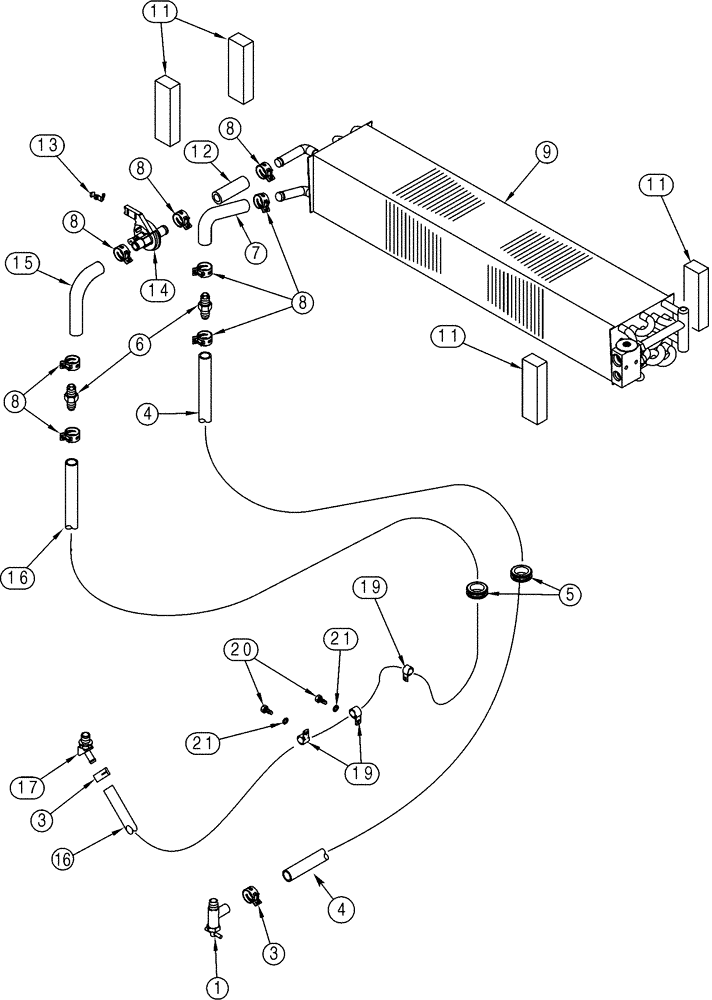 Схема запчастей Case 521D - (09-48) - HEATING SYSTEM (09) - CHASSIS