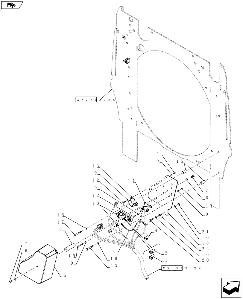 Схема запчастей Case 721F - (55.100.10) - HARNESS, REAR RELAY PANEL (55) - ELECTRICAL SYSTEMS