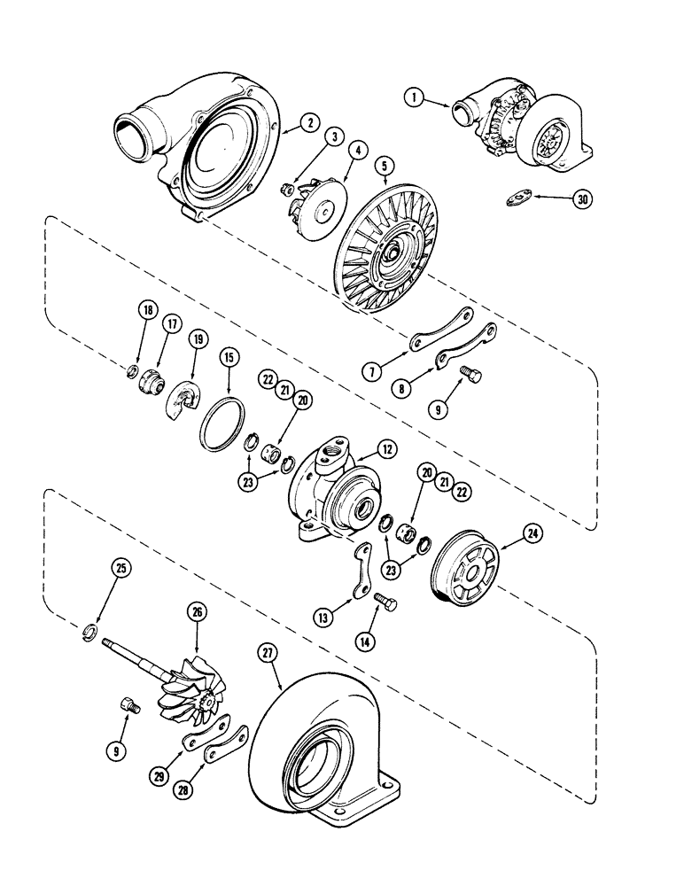 Схема запчастей Case 40 - (012) - TURBOCHARGER, 504BDT ENGINE (10) - ENGINE