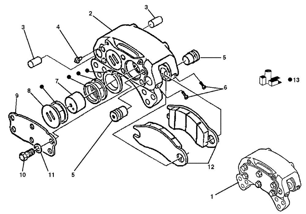 Схема запчастей Case 325 - (3.400A[08]) - BRAKE SYSTEM - BRAKE CALIPER (09) - Implement / Hydraulics / Frame / Brakes