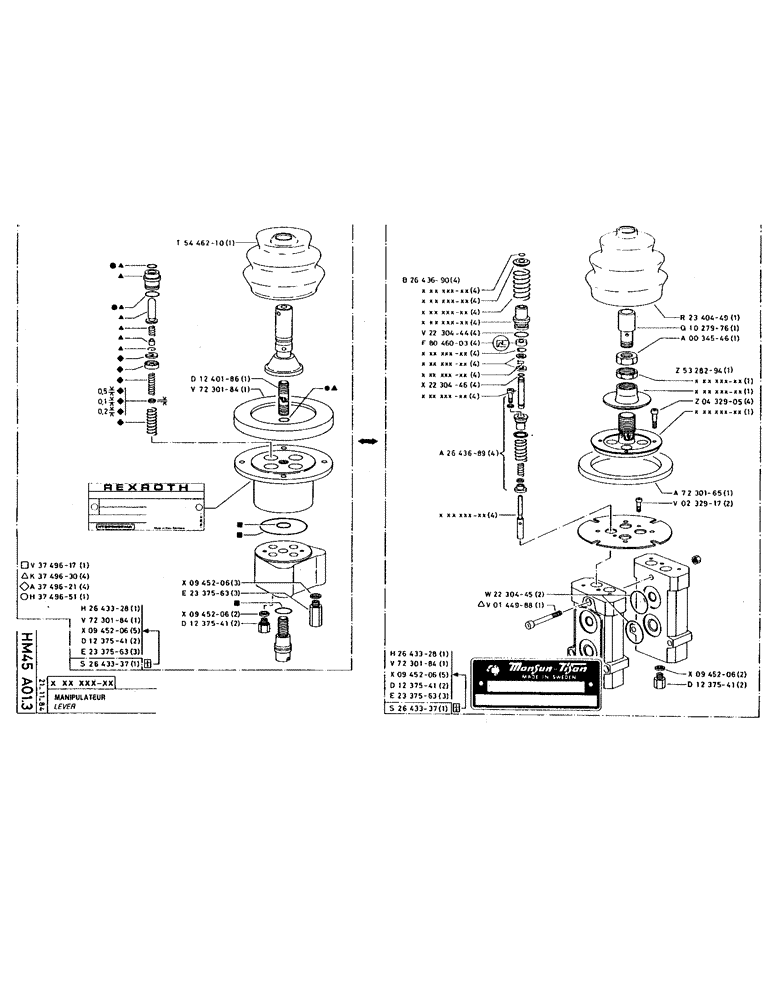 Схема запчастей Case 220 - (191) - LEVER (07) - HYDRAULIC SYSTEM