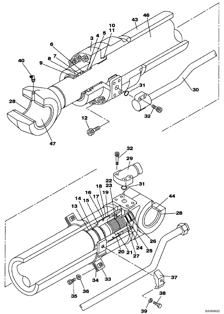 Схема запчастей Case CX290B - (08-85) - CYLINDER ASSY - ARM (08) - HYDRAULICS