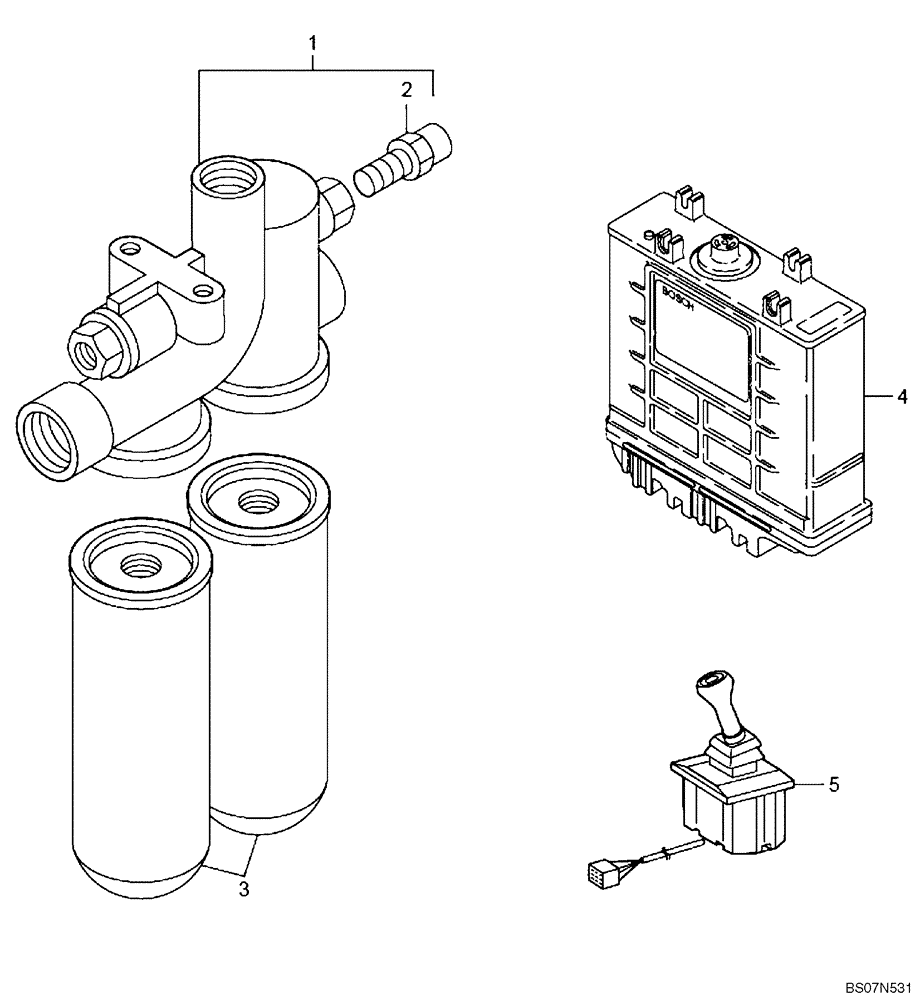 Схема запчастей Case 335 - (18A00010990[001]) - GEARBOX - COMPONENTS - FILTER ASSY (87693056) (03) - Converter / Transmission