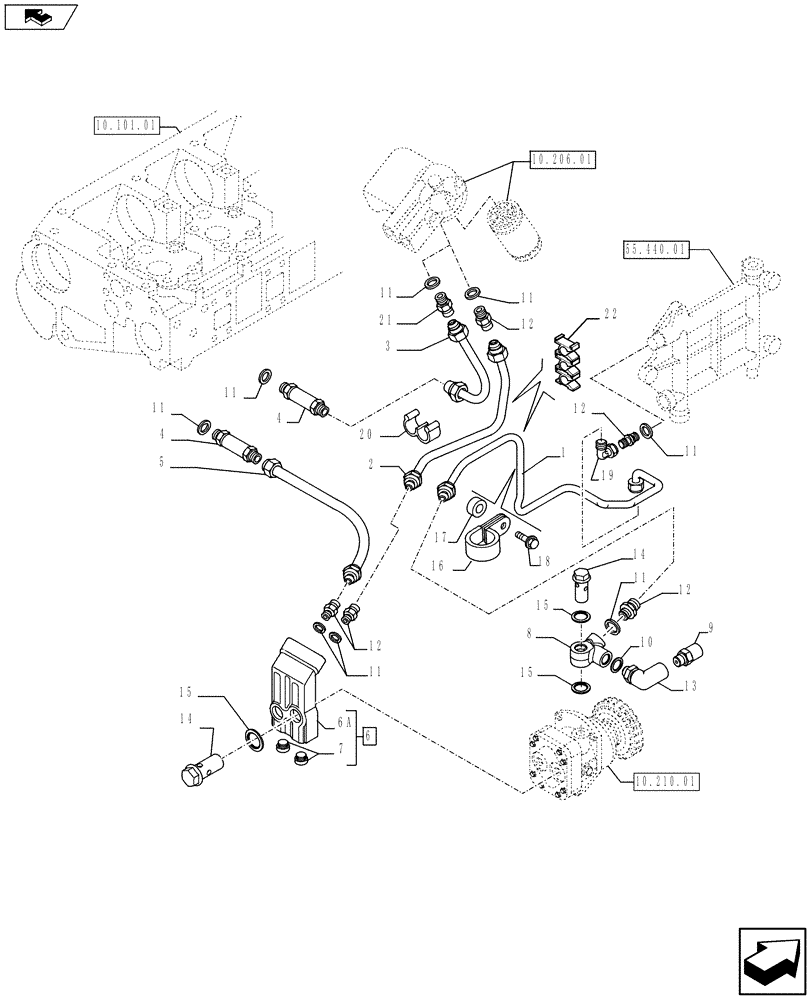 Схема запчастей Case F3AE0684S E914 - (10.218.01 01) - FUEL LINES & RELATED PARTS (10) - ENGINE