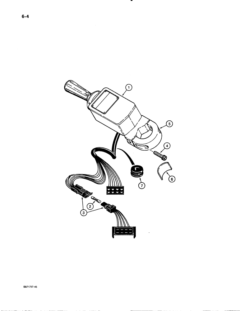 Схема запчастей Case W30 - (6-04) - TRANSMISSION CONTROL PARTS, SHIFT LEVER, USED ON MODELS WITH ZF TRANSMISSION (06) - POWER TRAIN