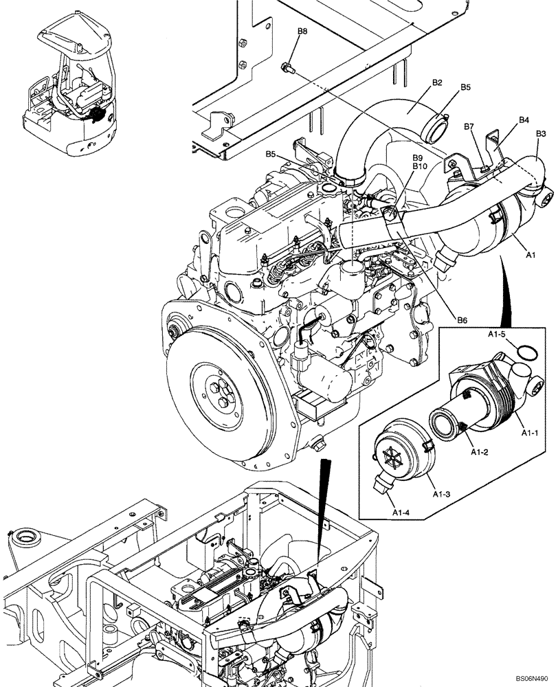 Схема запчастей Case CX17B - (01-008[00]) - AIR CLEANER ASSY (PU11P00006F1) (10) - ENGINE