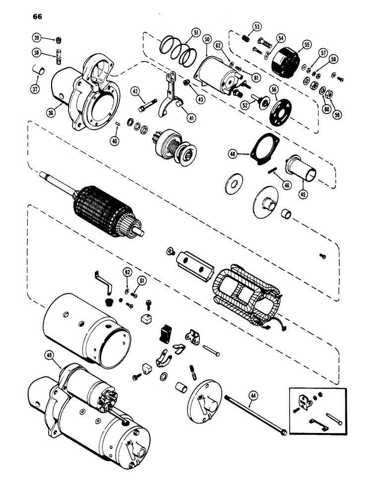 Схема запчастей Case 450 - (066) - D45731 STARTER, (188) DIESEL ENGINE, WITH 9 TOOTH DRIVE PINION (06) - ELECTRICAL SYSTEMS