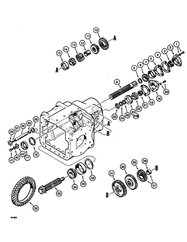 Схема запчастей Case 350B - (112) - TRANSMISSION, DIFFERENTIAL AND GEARS (03) - TRANSMISSION