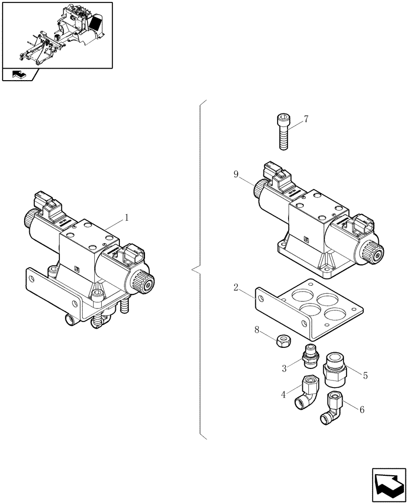 Схема запчастей Case 321E - (077[11]) - HYDRAULIC VALVE (HIGH SPEED) (05) - REAR AXLE