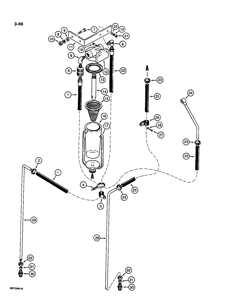 Схема запчастей Case W36 - (3-66) - FUEL LINES (03) - FUEL SYSTEM