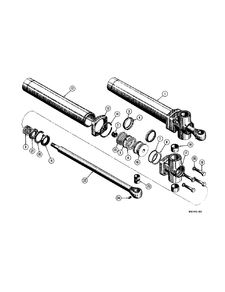 Схема запчастей Case 420C - (302) - D25025 HYDRAULIC SWING CYLINDERS (07) - HYDRAULIC SYSTEM