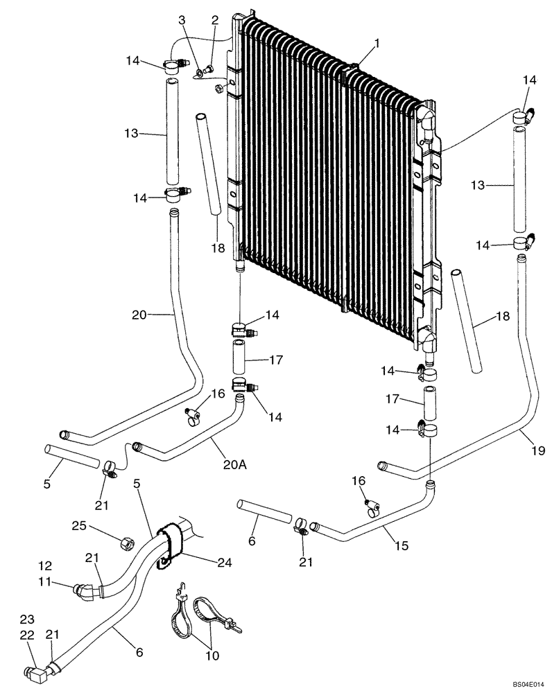 Схема запчастей Case 590SM - (06-10) - COOLING SYSTEM - TRANSMISSION (MODELS WITHOUT POWERSHIFT)(WITH CUT HOSES AT COOLER) (06) - POWER TRAIN