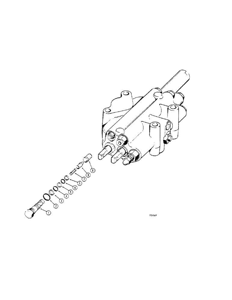 Схема запчастей Case 32S - (065G[1]) - LOADER CONTROL VALVE, CHECK VALVE 