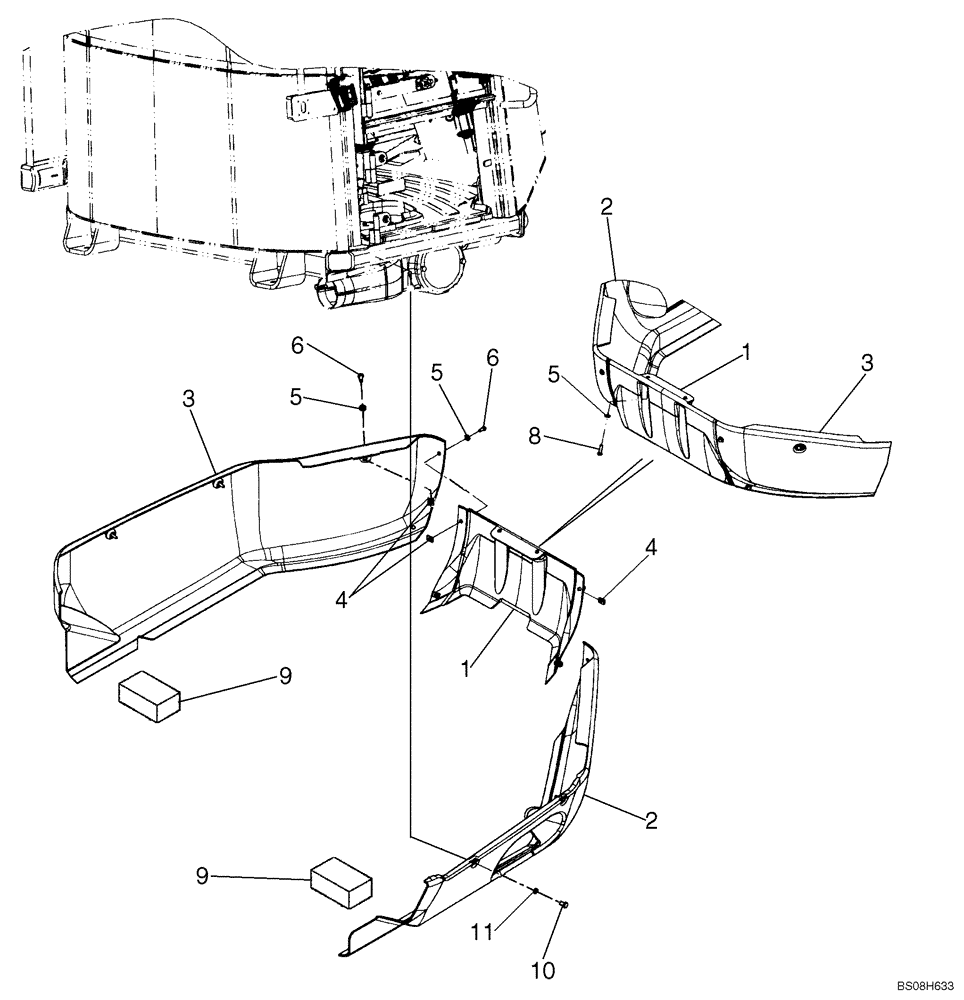 Схема запчастей Case 721E - (09-41) - COVERS - CAB AND CANOPY, LOWER (09) - CHASSIS