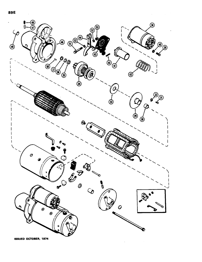 Схема запчастей Case 480B - (089E) - A36582 STARTER, (188) DIESEL ENGINE, USED PRIOR TO TRACTOR SERIAL NUMBER 8738684 