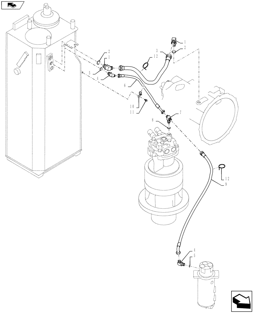 Схема запчастей Case CX235C SR - (35.310.03) - HYD. LINE - DRAIN LINE (35) - HYDRAULIC SYSTEMS