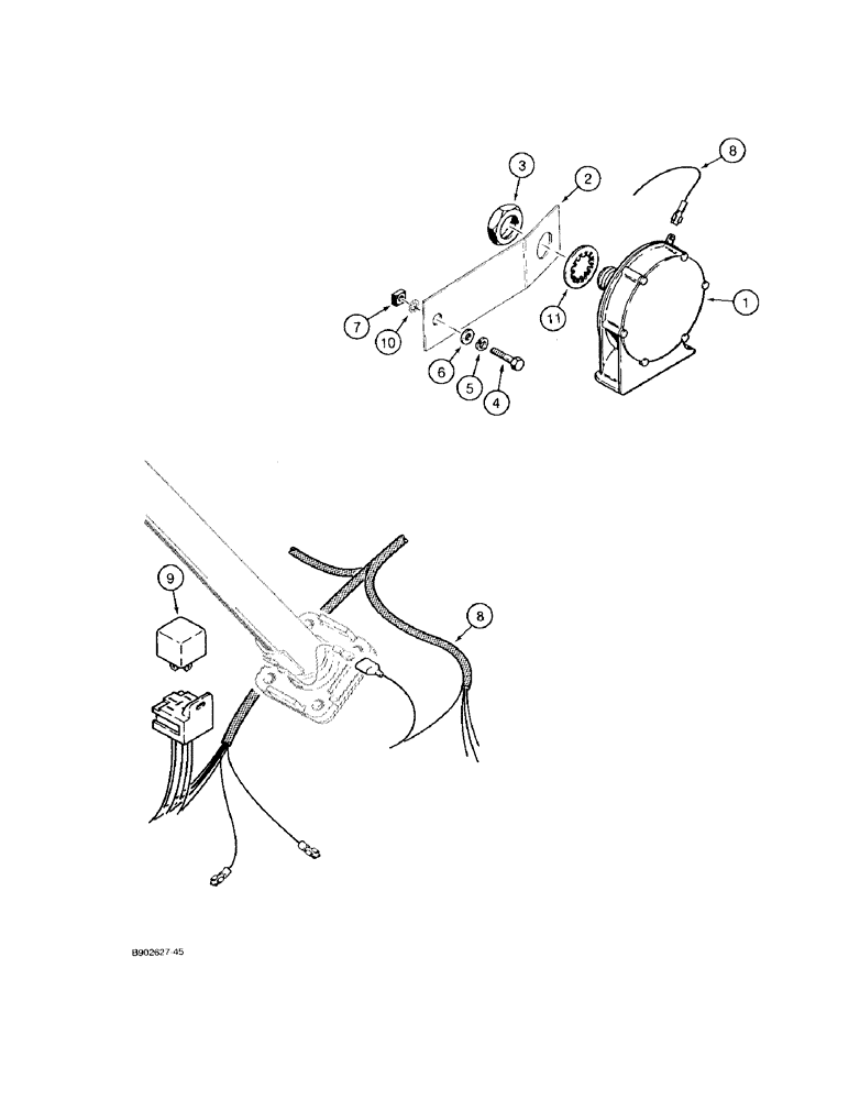 Схема запчастей Case 580SK - (4-46) - HORN (04) - ELECTRICAL SYSTEMS