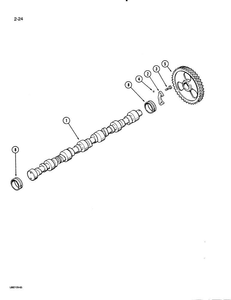 Схема запчастей Case 1550 - (2-24) - CAMSHAFT, 6T-830 ENGINE (02) - ENGINE