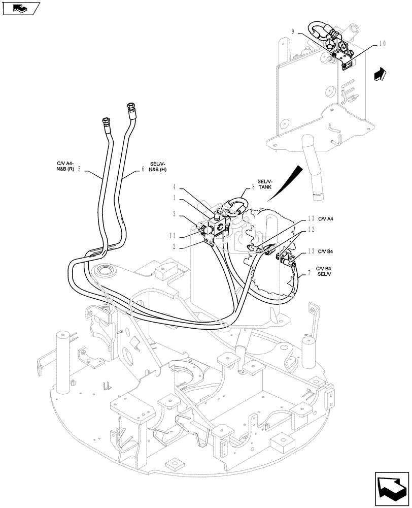 Схема запчастей Case CX27B ASN - (35.322.04) - HYD LINES, UPPER (NIBBLER AND BREAKER) (35) - HYDRAULIC SYSTEMS